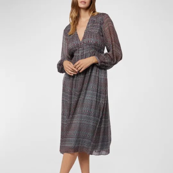 Joie Alquina Silk Chiffon Midi Dress Size Xxs Nwt